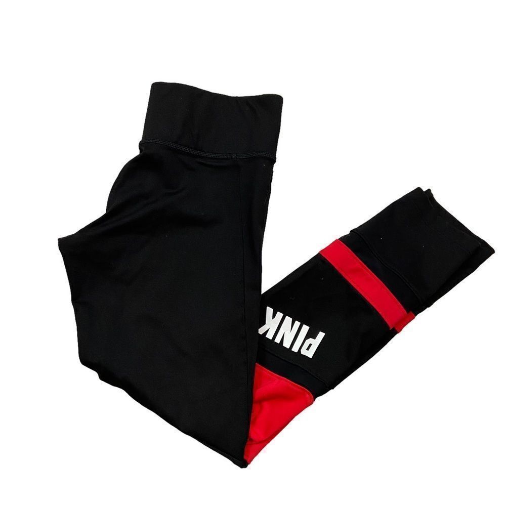Victoria’s Secret PINK Ultimate Black and Red Leggings Size Small